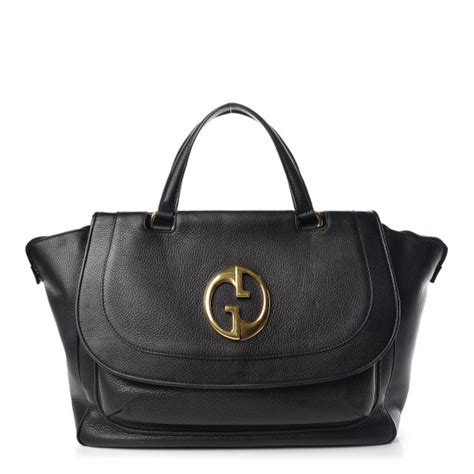 GUCCI Pebbled Calfskin Medium 1973 Top Handle Satchel